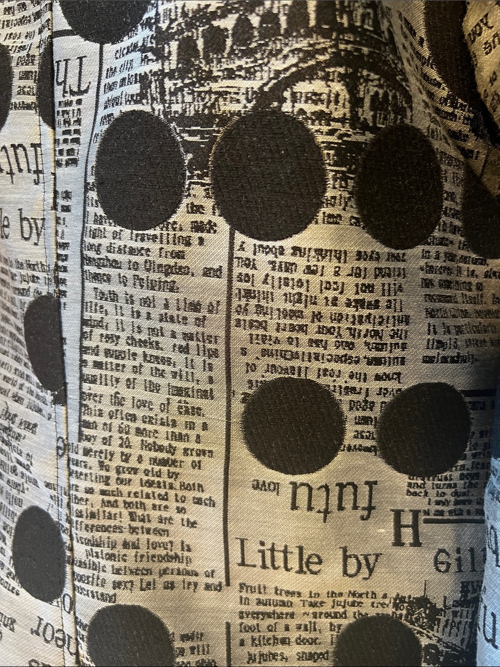 Black & White Polka Dot Newspaper-Print jacket - Picture 7 of 9